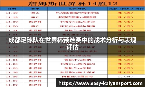 成都足球队在世界杯预选赛中的战术分析与表现评估
